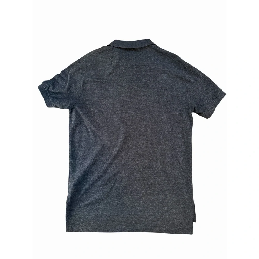 Polo Ralph Lauren Polo Shirt Men M Classic‎ Fit Heather Charcoal Pique Knit Pony